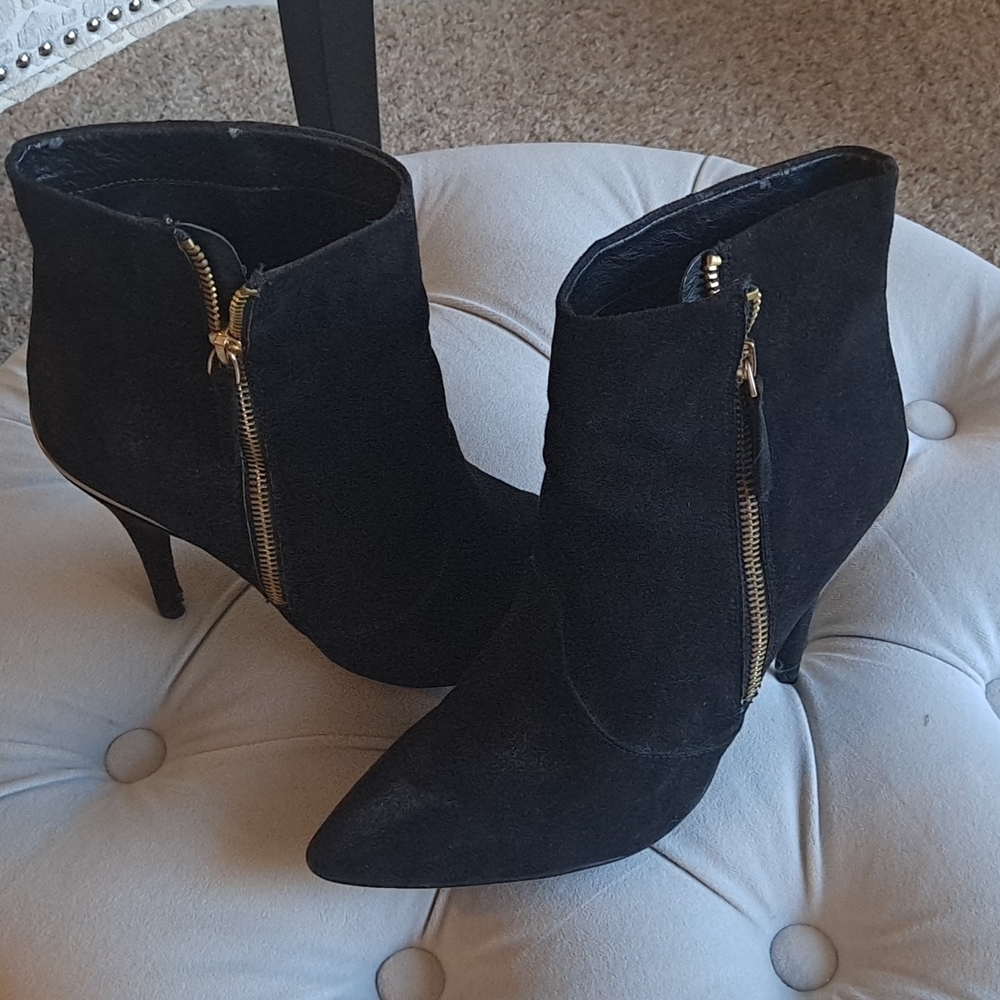 Black Suede Guess Heeled booties